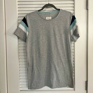 Marine Layer Gray Short Sleeve Tee with Blue Accents